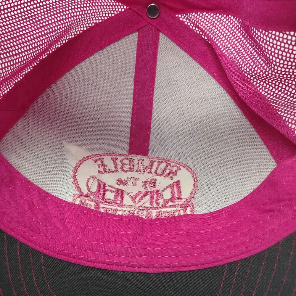 Pacific Headwear Pro Model 104c Pink Black Rumble By The River Mesh Snapback Hat